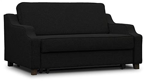 ES Design 08 Schlafsofa (145x100x81 cm, Bett 120x200 cm), 5 Jahren Garantie (schwarz)