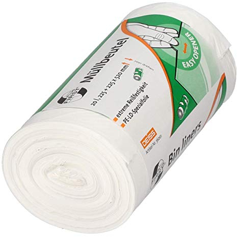 50 x 20 Litre LDPE Bin Liners - White