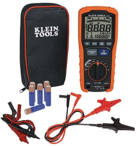 Megohmmeter, Insulation Resistance Tester Multimeter, 4000 Megohm Resistance, 125V/250V/500V/1000V Test Voltage, Klein Tools ET600