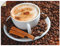 ARTland Wanddeko Wandtattoo selbstklebende Vinylfolie 60x45 cm Kaffee Cappuccino Cafe Getränke Kaffeebohnen T5SS
