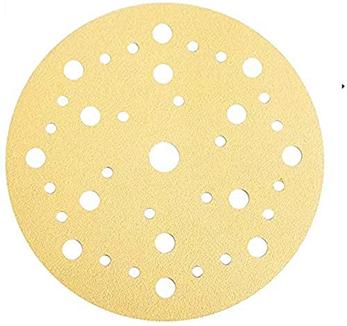 Mirka Gold Universal-Schleifpapier Ø 150mm Klett 37-Loch/Korn P180, 100 Stk/Zum Schleifen von Gips, Spachtel, Spanplatten, Holz, Lack