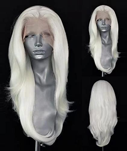 VEBONNY Weißblonde Lace-Front-Perücken, klebstofffreie hellblonde Perücke, 22 Zoll synthetische Perücken VEBONNY-008-NEU