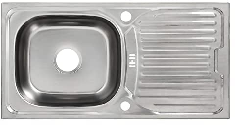 Edelstahl Küchenspüle Edelstahlspüle Einbauspüle 1 Becken 86x43,5 cm Eckige Spüle