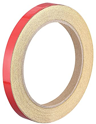 sourcing map Reflektierendes Klebeband 10 mm x 25 m wasserdichtes Warnband für Fahrräder, Wohnmobile und Bootsstreifen im Freien rot