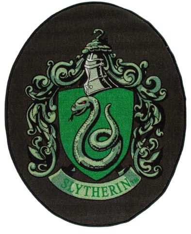 Harry Potter Teppich - Slytherin-Wappen oval - Fußmatte Vorleger - HP Fanartikel Geschenke für Herren Damen Erwachsene Kinder Jungen Mädchen Fans