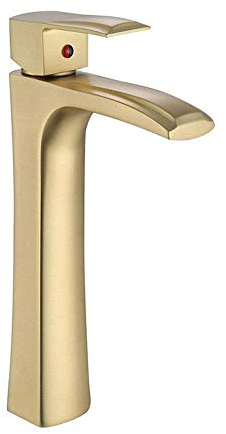 LHTCZZB Mischbatterie Antikes Kupfer Wasserhahn, Vintage Waschbecken Wasserhahn, Waschbecken Mischbatterie, Messing verdickt Gussteile, gebürstetem Gold Einhand-Armaturen