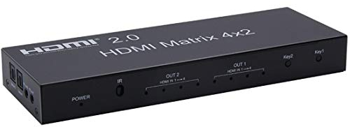 4K 60Hz 6x2 HDMI Matrix - 6 IN 2 Out Splitter Switch Mit EDID für PC TV Dual Monitor