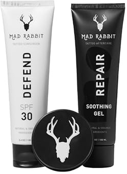 Mad Rabbit Tattoo Care Bundle Kit (3-Piece), Full Coverage Tattoo Kit