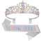 Abeillo Geburtstagskrone und Schärpe, Geburtstag Frauen Geschenk, Birthday Queen Kristall Geburtstags Tiara und Schärpe zum Geburtstag für Party Deko (Birthday Queen-B)