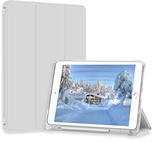 Divufus Case for iPad Pro 9.7 Only(Old Model 2016), Lightweight Slim Auto Sleep/Wake Trifold Stand Smart Cover, Soft TPU Frosted Translucent Back Pencil Holder Case for iPad Pro 9.7 Inch, Gray