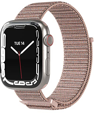 EAZY CASE Armband kompatibel mit Apple Watch 38mm / 40mm / 41mm / 42mm verstellbares Ersatzarmband aus Nylon Sport Loop für Apple Watch Serie 11 10 9 8 7 6 5 4 3 2 1 SE für Damen und Herren Gold