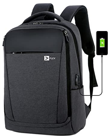 Flex Waterproof Backpack Business School Laptop backpack, School Rucksack Gifts for Men and Women, Fits 15.6'' Laptop Large Lightweight College Business Travel Bag Cabin Bag