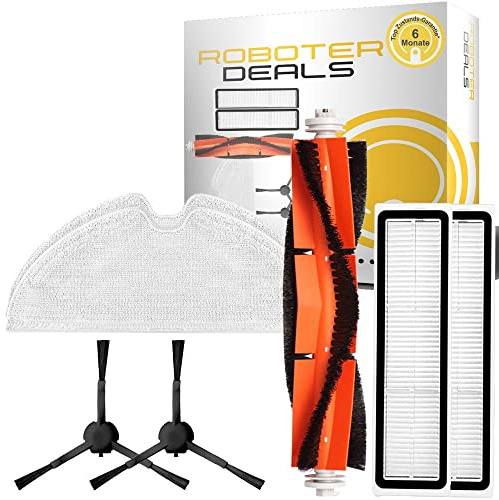 Roboter Deals - Zubehör Set, Ersatzteile für Dreame D9 MAX (1x Hauptbürste, 2X Filter, 2X Pad, 2X Seitenbürste in schwarz)