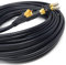 DRUT 10m Twin Shotgun Satellite Moulded F-Type Plug to Socket RG6 Coaxial Extension Antenna Cable Lead With F-Type Couplers 33ft Black