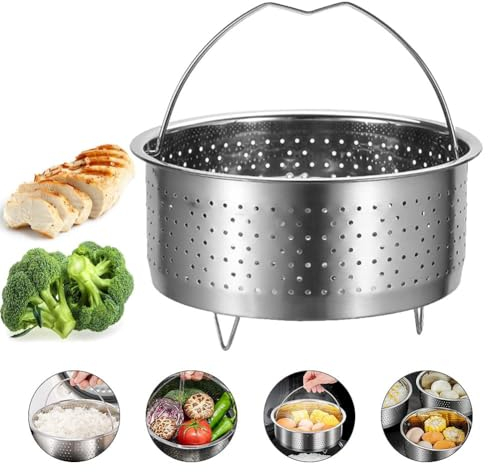 HAMON Dampfgarer Einsatz 17.5 cm, Edelstahl Dampfeinsatz Topfteiler Gemüseeinsatz,Dampfgarer für Topf, Siebeinsatz für Töpfe Kocheinsatz für Kochtöpfe, Schnellkochtopf Dünsten von Gemüse Früchte Eier