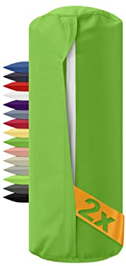 npluseins Juego de 2 fundas para rollos de cuello (40 x 15 cm, 100 % algodón), color verde