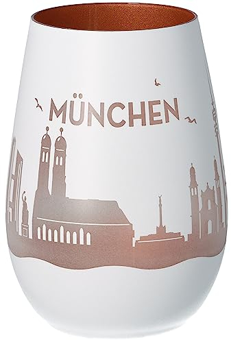 Goodtimes Windlicht München Skyline (Weiß & Bronze)