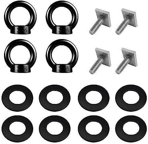 4 Pack T Bolts for Roof Rack, M8*20 Heavy Duty Eye Bolt 20/40mm Long Screws, Stainless Steel T Bolts Eye Nut Tie Down Rings for Roof Racks, Truck Beds, Kayak Rails (20mm Long T Bolts Screws)