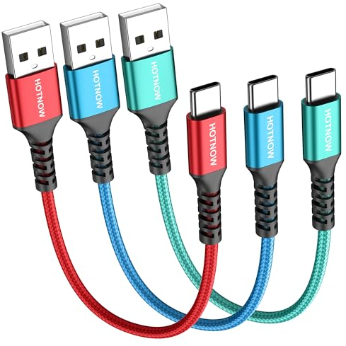HOTNOW Cable USB C Corto 30cm 3 Piezas, 0.3m USB-C Cable de carga rápida Para Samsung Galaxy S10 S9 S8 Plus Note 9 8, Power Bank y otros dispositivos USB tipo C