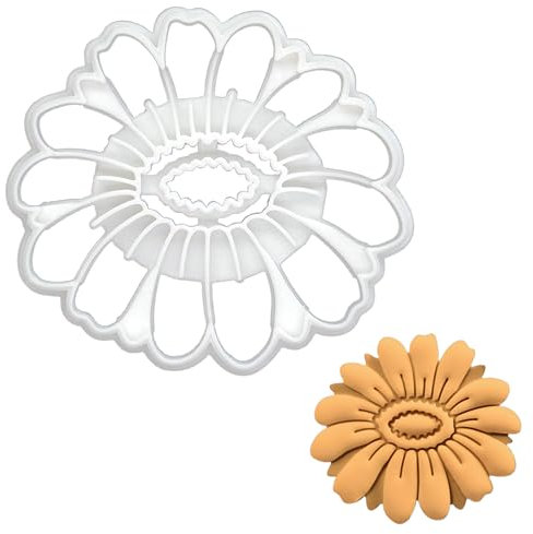 BAKERLOGY Gerbera Blume Ausstechform - Detailliertes Keksausstecher-Design zum Backen und Basteln, ideal für Fondant, Teig, Ton