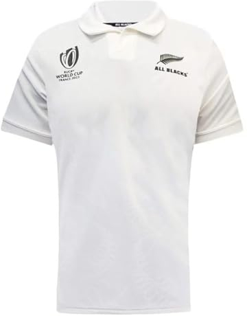 Adleme 2023 Weltmeisterschaft RWC New Zealand All Blacks, Rugby-Trikot, Rugby-T-Shirt-Poloshirt, Herren-Matchtraining-Fußballtrikot (Color : White, Size : XXL)