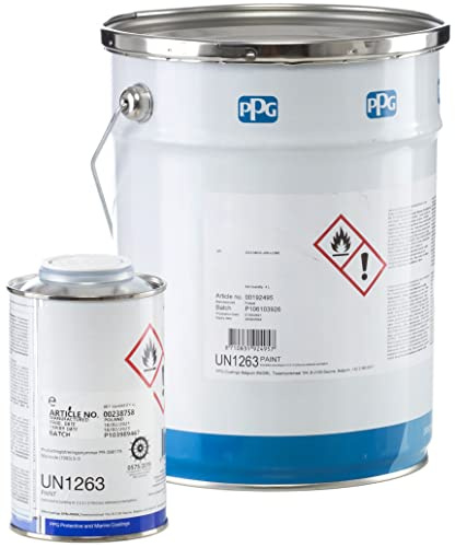 PPG Sigma Coatings Sigmadur 520 2K Marine Paint Polyurethane High Resistance, Universal, RAL colors for Boats, Yachts, Tiles, for Baths, Shower Trays (Dark Gray (7046), 20 Liters (232m2))