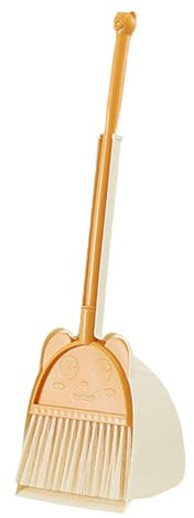 perfk Scopa per Bambini Set per la Pulizia dei Bambini Set educativo di Mini Scopa e Paletta per Bambini Set di aiutanti per Le Pulizie per la Scuola, Giallo