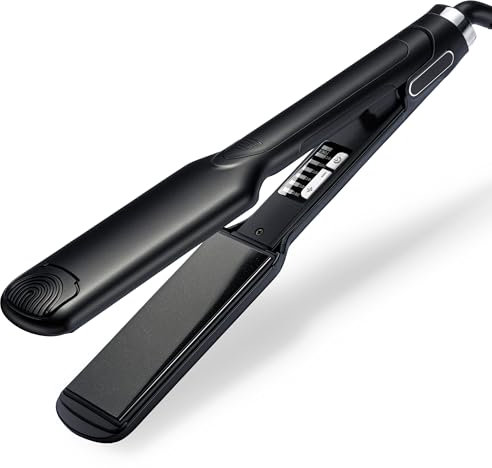 HCAH Hair Straighteners, Hair Straighteners with 44mm Wide Plate, 30s Fast Heating, 6 Adjustable Temperature Levels for All Hair Types (150-250℃)