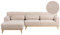 3-Sitzer Ecksofa L-form Chenille beige Chaiselongue rechts mehrere Kissen Simos