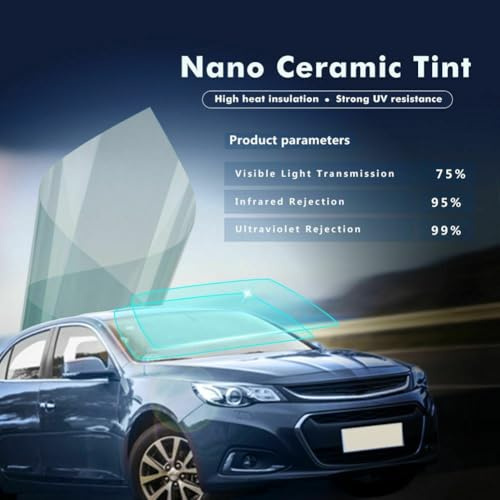 Car Window Tint Film, for NANO Ceramic Heat Control, 75VLT, Sunshade Protector