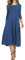 HOTOUCH Elegant Tunic Dress - Ladies Midi Dress with Pockets - Round Neck, 3/4 Sleeve, A Line, Classic, Maxi, Party, Winter Blue, XL