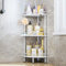 SWTYMIKI Duschablage ohne Bohren - 3 Stück Duschregal Ecke mit Seifenablage & 4 Haken, Duschablage Freistehend Badezimmer Organizer/Duschregal Ohne Bohren für Shampoo und Duschgel, Weiß