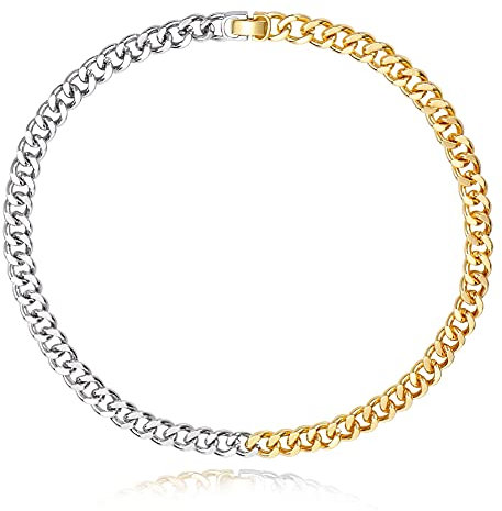 LILIE&WHITE Zweifarbige Halskette für Damen - Gold- und Silberfarbene Panzerkette - Modischer Schmuck für Alltag und besondere Anlässe