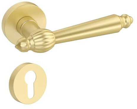 Amerdeco poignée de porte en Aluminium Dorée Poignée portes intérieures poignee de porte exterieur Ferrure de porte errure de porte de jardin UK0073
