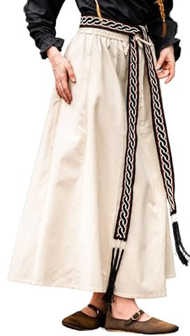 Leonardo Carbone® Unisex Wikinger Gürtel Elina - Männer Gürtel, Mittelalter Kleidung Herren, Gürtel Damen, LARP-Kleidung, Karneval, Cosplay, Hobbit Kostüm - 100% Baumwolle Schwarz