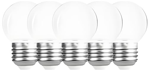HUAMu 5er Pack 2W E27 LED Leuchtmittel, Glühbirne E27 Warmweiß, E27 G45 Schraubverschluss Glühbirne, 2700K, Wasserdichte für Innen und Außen Bereich Urlaub Party Dekoration, AC 220-240V