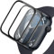IQShield Verre Trempé pour Apple Watch 45mm Series 9/8/7, Haut Définition Alliage d'aluminium Protection écran, Vitre Protection de Anti Rayures, Haute Sensibilité, 3D Couverture Complète - 2 Pièces