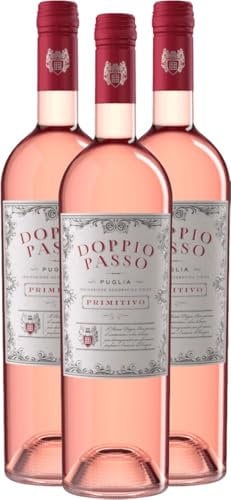 Doppio Passo Rosato Puglia IGT CVCB Roséwein 3 x 0,75l VINELLO - 3 x Weinpaket inkl. kostenlosem VINELLO.weinausgießer