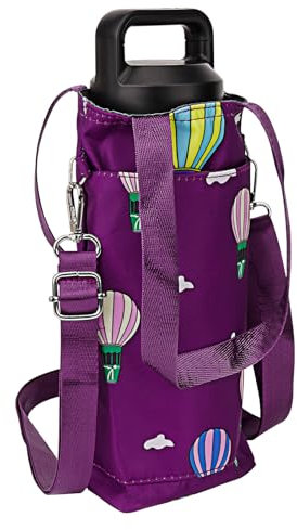 Linkidea Water Bottle Carrier with Strap Compatible with YETI Rambler 18oz/26oz, Owala FreeSip 24oz/32oz, Waterbottle Sling Bag Holder, Shoulder Strap with Phone Pocket, Purple
