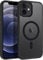 GUAGUA Magnetic for iPhone 12 Case, for iPhone 12 Pro Case [Compatible with MagSafe] [Military Grade Protection] Translucent Matte Back Slim Shockproof Anti-Scratch Phone Cover, Black