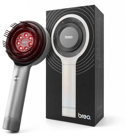Breo Scalp3L Elektrische Rotlicht-Kopfmassagebürste mit 6ml Öl-Applikator | 360°Elektrische Kopfhaut-Massagebürste mit 650-nm-Infrarot oder Haarwachstum,Kabellos gemäß IPX7 für Haushaltsartikel