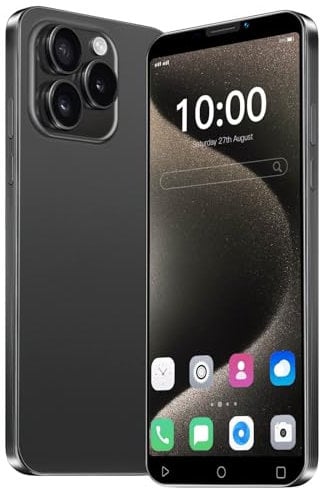 JtQtJ JtQ15P Cheap Smartphones, Android OS with 5.0 Inch IPS Display, Dual SIM, Dual Cameras, 16GB ROM (Expandable to 128GB), WiFi, GPS, Bluetooth, Face ID Basic Mobile Phones (JtQ15P-Black)