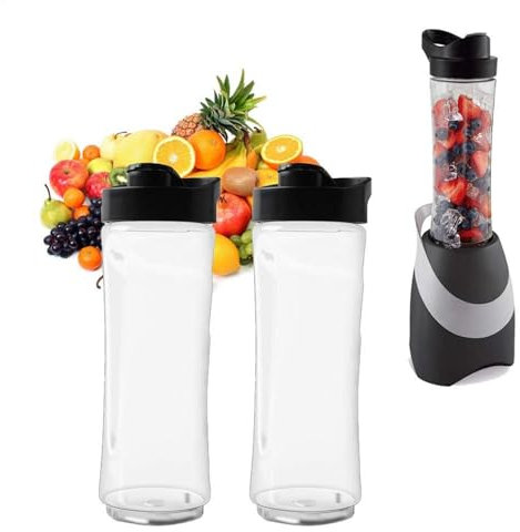 2 Pack Blender Cup - 20oz Blender Cup Smoothie Bottle - Blend Active Bottle Replacement - Blenders Cup Active Spare Bottle - Sport Bottle Cup Compatible with Lid for BLSTPB,BLSTP2 - Bottles Only