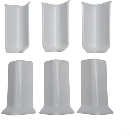 Lot de 6 blocs d'angle de plinthe pour plinthe de 8 cm de hauteur (M, blanc)