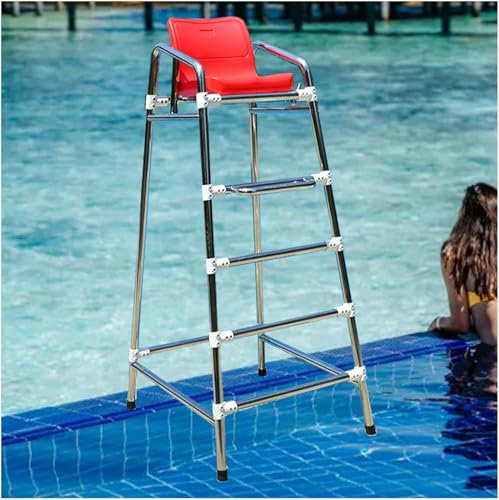 JYHHGDS Hoher Hocker, Poolleiter, 190 cm hoch, Beobachtungsstuhl für Rettungsschwimmer, Schiedsrichterstuhl für Volleyballplätze, abnehmbare Rettungsleiter für Stranddock am Pool