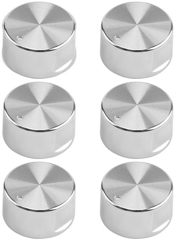 Bouton pour Réchaud à Gaz 6 mm, 6Pcs Bouton Gazinière Universel en Alliage de Zinc, Boutons de Réglage Universels, pour Four, Cuisinière et Plaques Chauffantes
