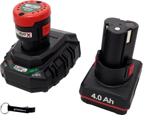 HEADNMORE® Set di batterie Parkside® 12 V 2 Ah + batteria PAPK da 4 Ah + caricatore 2,4 A PLGK + portachiavi