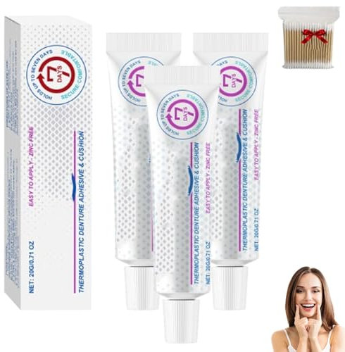 Adheza Adhésif dentaire, Adheza Denture Fixative, Thermoplastique, Denture Repair for Dental Super Glue for Teeth, Fors Daily Women Men Adults (3)