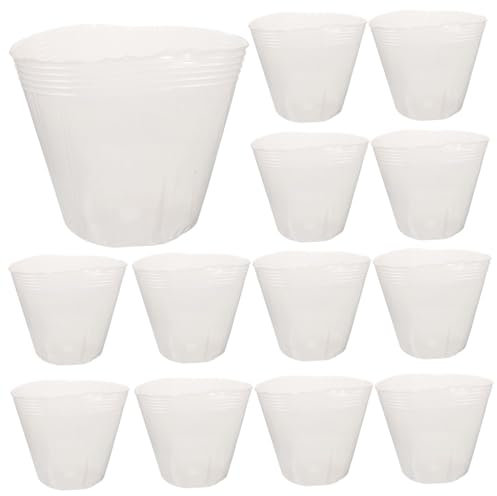 LIOOBO 10pcs Plastic Planter Liners with Drainage Holes for 4.5-inch Flower Pots, Garden Pot Inserts for Outdoor Nursery Seedling Troughs and Plant Containers