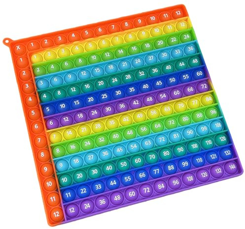 Times Table Poppet - Maslasee Multiplication Pop It 12x12, Sensory Math Tool for Stress Relief & Focus, Maths Games for Adults, Office Desk Gadget, Homeschool & Classroom Resource